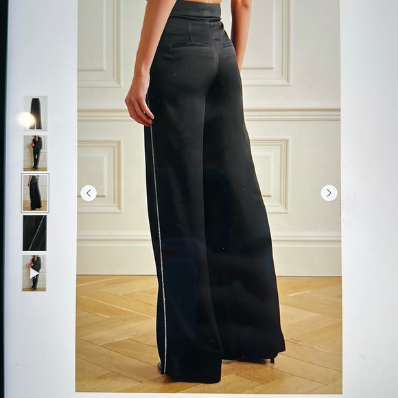 Veronica Beard Pants - Veronica Beard Millicent crystal embellished satin-crepe wide-leg pants Size 8